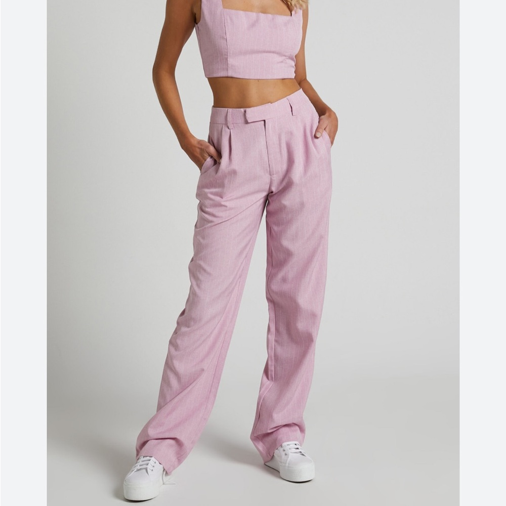 Showpo Two Piece Matching Set Crop Top Tailored Pants